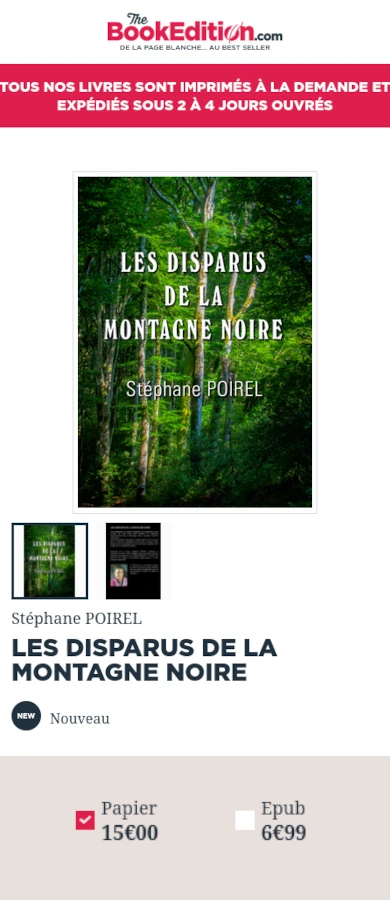 Roman Les disparus de la Montagne Noire chez Thebookedition