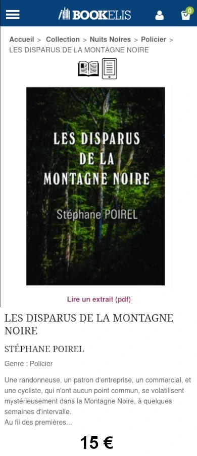 Roman Les disparus de la Montagne Noire chez Bookelis